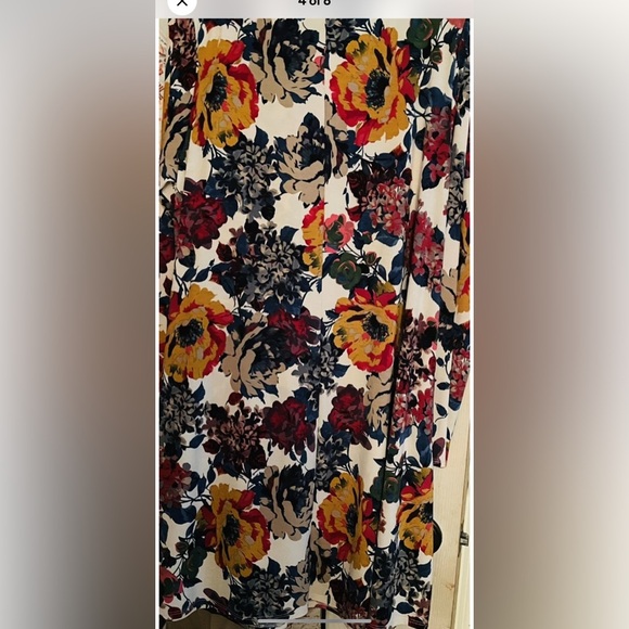 NWT Women XL Midi Dress Long Sleeve Multicolor Floral Whimsy Boho Wedding - Picture 3 of 6